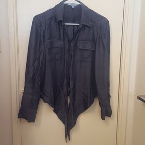 Tie front button down